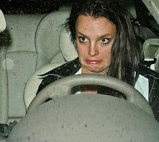 Britney Spears Funny Face while driving