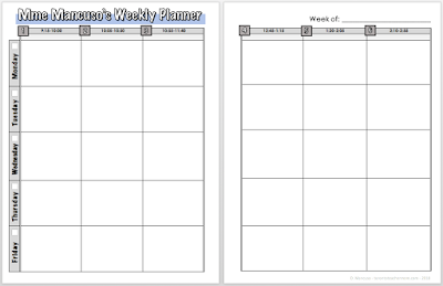 6-Period Weekly Planner Template