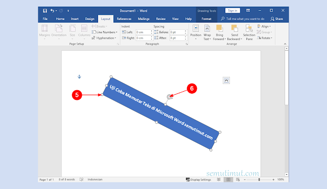 cara memutar teks di microsoft word