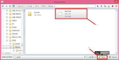 pilih file .sql