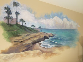 la jolla california, la jolla san diego, la jolla painting, ocean mural, seascape mural, socal mural