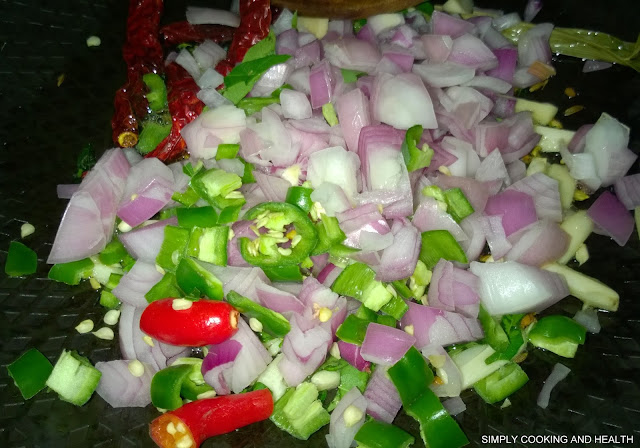 Adding red and green chili