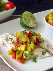 Tilapia and Mango Salsa | by Life Tastes Good #seafood #healthy