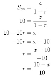 agar deret geometri 1+(m-1)+(m-1)2+(m-1)3+... merupakan deret konvergen tentukan nilai m, agar deret geometri 1 m 1 m 1 2 m 1 3 merupakan deret konvergen tentukan ni, suku pertama deret geometri tak hingga adalah x tentukan x, agar deret geometri 1 + (m-1), diketahui deret geometri tak hingga u1+u2+u3 jika rasio deret tersebut adalah r, diketahui deret geometri tak hingga 16+4+1, contoh soal barisan tak hingga, jumlah deret geometri tak hingga dengan suku pertama, Dengan nilai a r dan Sn yang telah terdapat pada soal kalian akan mendapatkan nilai n, Suku pertama dan rasio dari suatu deret geometri berturut-turut adalah 9 dan 3, Tentukan banyak suku jika diketahui jumlah deret bilangan tersebut adalah 9.837, Tentukanlah jumlah bilangan kelipatan 4 di antara bilangan 10 hingga 100