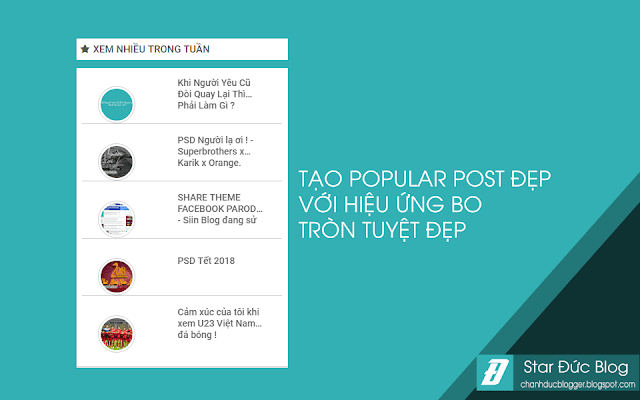 TẠO POPULAR POST ĐẸP, HIỆU ỨNG BO TRÒN AVT ĐẸP