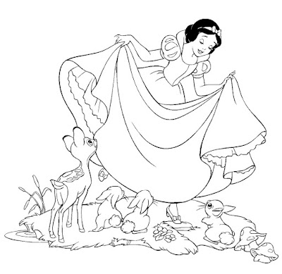 Desenhos da Branca de Neve para Colorir e Imprimir