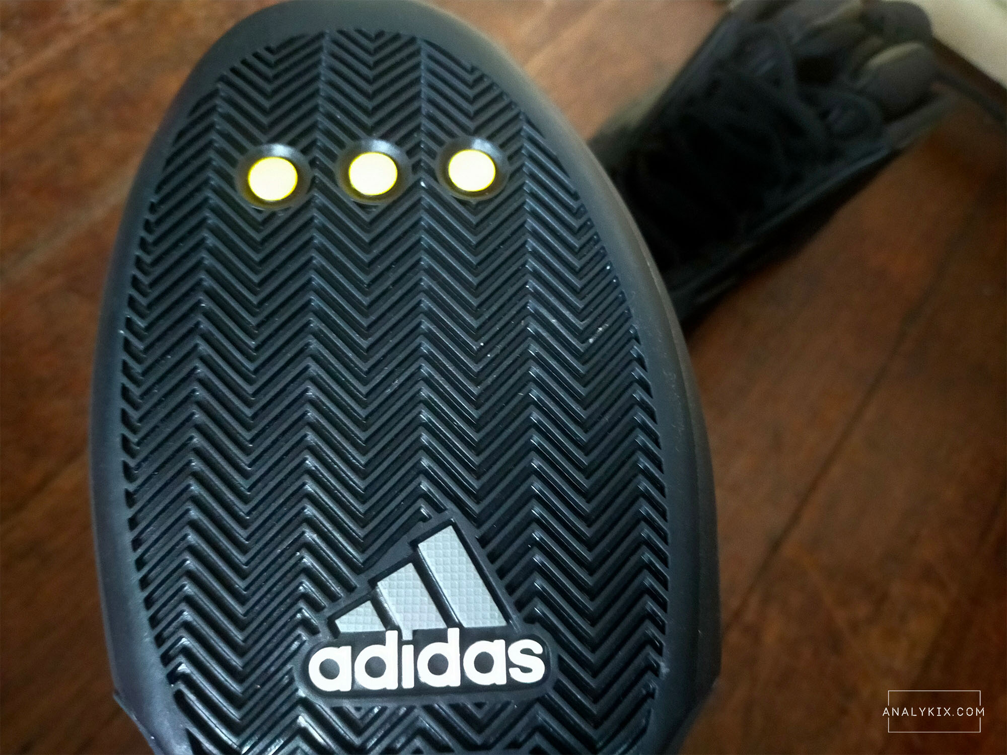 solid rubber outsole with herringbone pattern