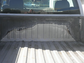 Rust inside salvaged bed before auto body repairs & paint at Almost Everything Auto Body
