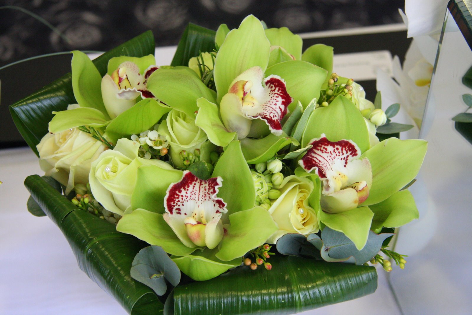 Green Orchid and Green Rose