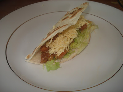 pinoy tacos, easy taco, cheese, lettuce, tortilla