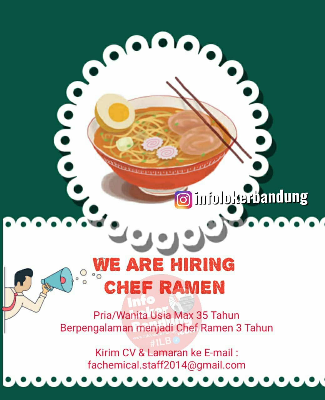 Lowongan Kerja Chef Ramen Bandung Mei 2021