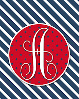 Free Printable Patriotic Monograms | Letters A-Z Available | Instant Downloads