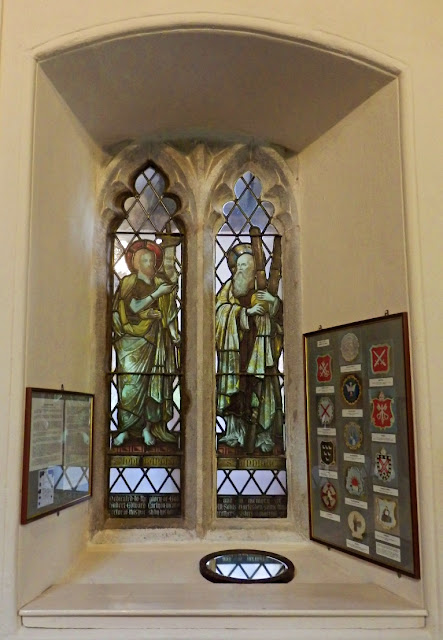 Church window at St. Just-in-Roseland, Cornwall