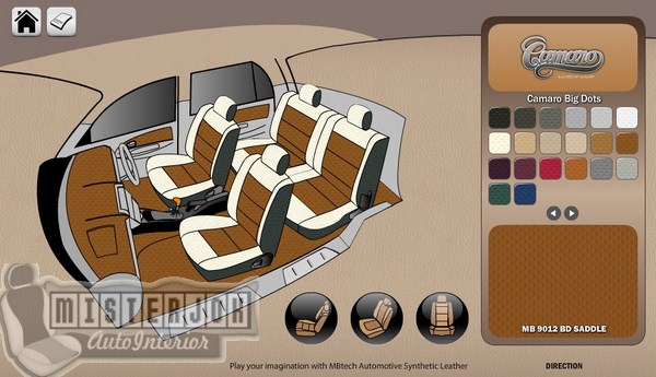 desain jok mobil coklat krem