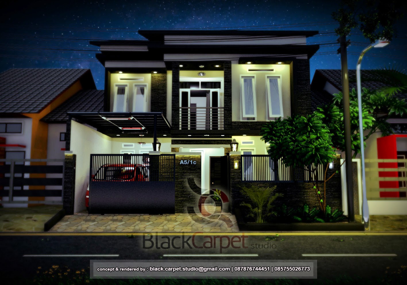 Desain Rumah 2 Lantai Black Carpet Studio