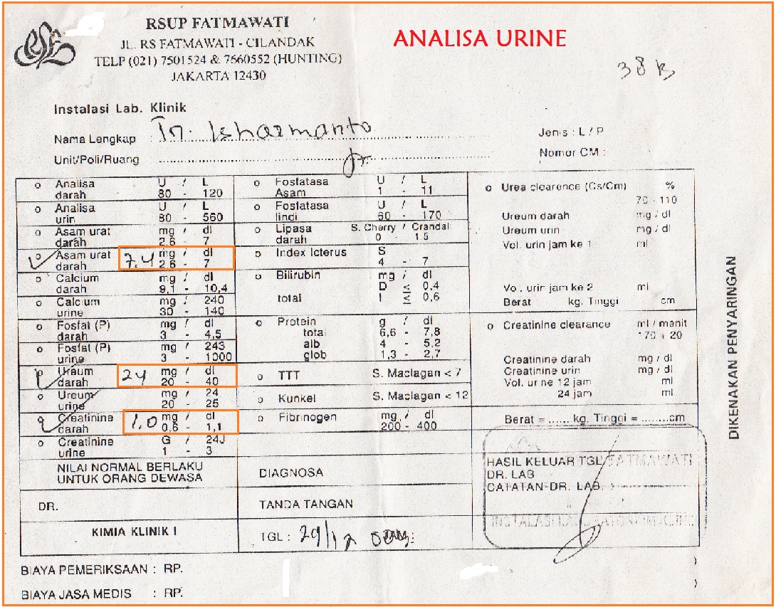 APA SAJA YG ADA DI URINE DARAH BERAPA INTI SARI BIOLOGI