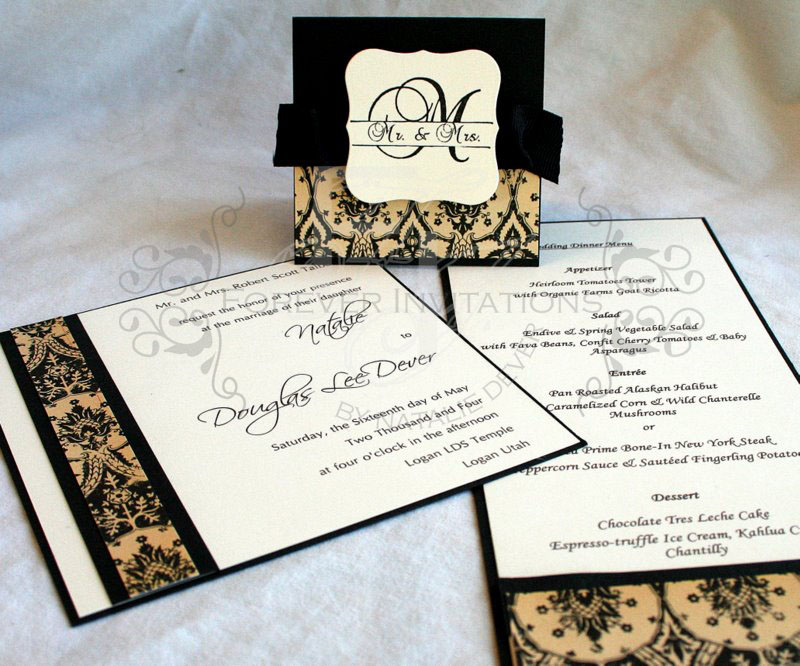 Black and Cream Wedding Invitations are Oh so elegant
