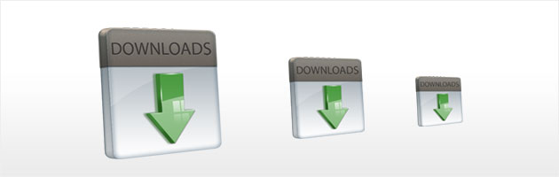 Shiny Download Tile 3D Icon