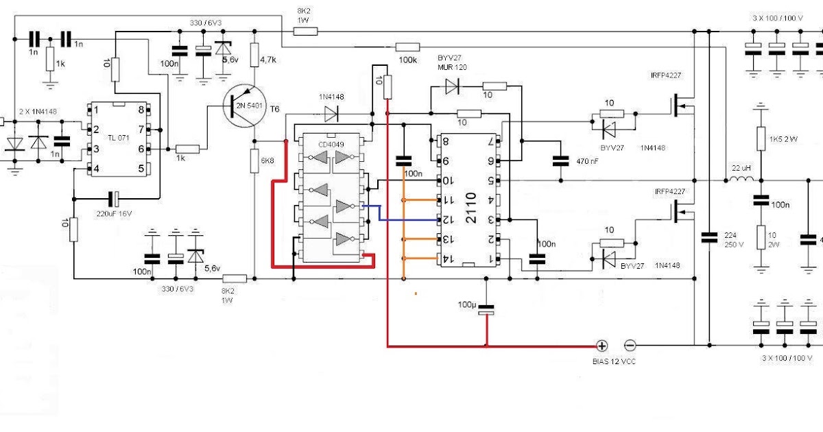  Skema  Power  Amplifier Class  D Half Bridge Koleksi Skema  