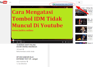 Cara Mengatasi Tombol IDM Tidak Muncul Di Youtube