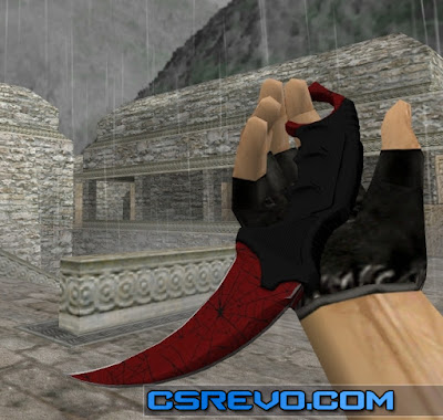 Skin Knife - Karambit Crimson Web (CS:GO) HD para CS 1.6