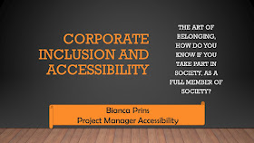 Corporate Inclusion and Accessibility, The art of belonging, how do you know if you take part in society, as A full member of society?