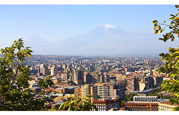A high level perspective of Yerevan in Armenia.
