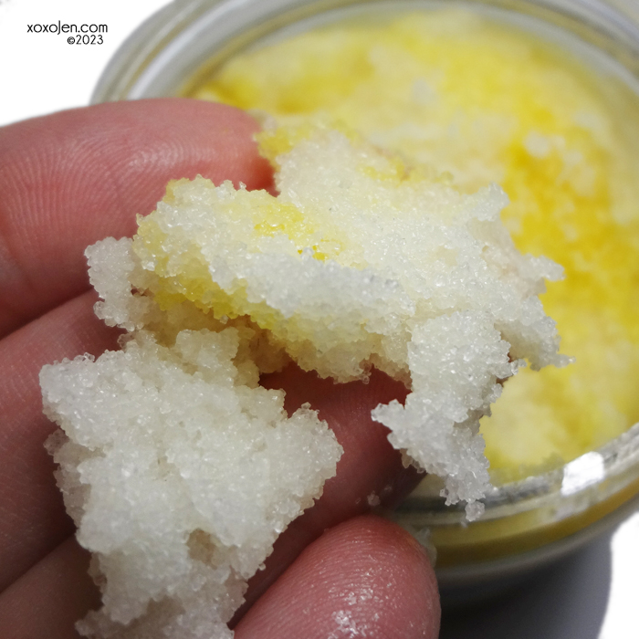 xoxoJen's swatch of KBShimmer Zesty Lemon Hand & Body Scrub