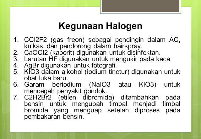 Kegunaan Halogen