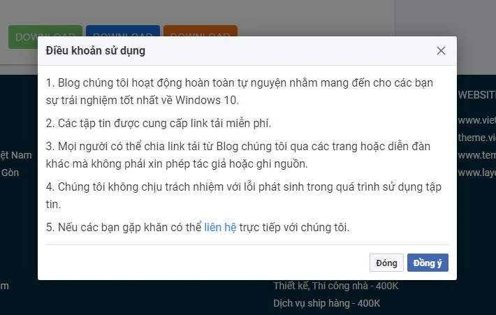 Thêm hộp thoại xác nhận điều khoản khi click vào liên kết trong bài viết