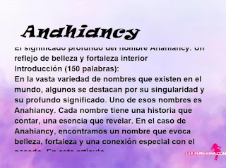 significado del nombre Anahiancy