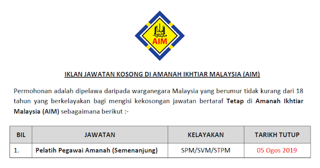 jawatan kosong amanah ikhtiar malaysia