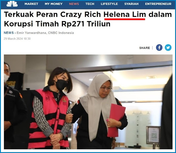 Kejaksaan Agung menetapkan crazy rich Helena Lim sebagai tersangka tindak pidana korupsi t Jejak digital oke gas oke gas si koruptor 271 T