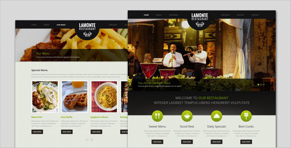 LaMonte - Modern Restaurant HTML Template - Restaurants & Cafes Entertainment