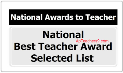 Selected List for National Best Teacher's Awards