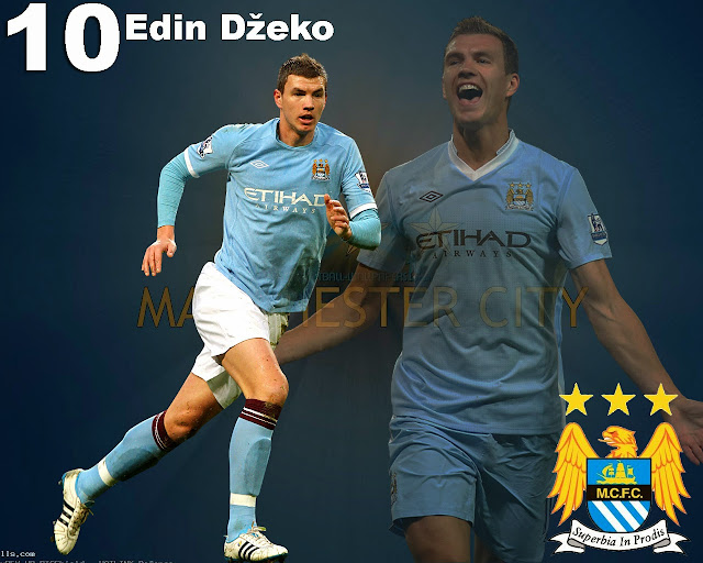 the top player, the best striker, Edin Dzeko Man City Photo Image Wallpaper 2014