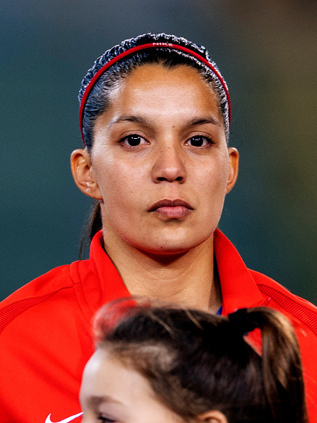 Karen Araya en amistoso entre selecciones femeninas de Italia y Chile, 18 de enero de 2019