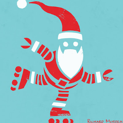 Roller Skating Robot Santa Stencil art