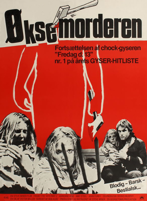 Rare Friday The 13th Part 2 Danish Poster