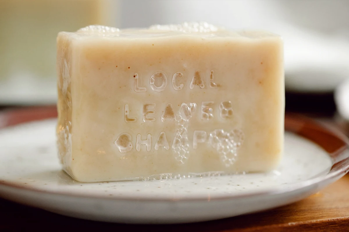 close-up of an eco-friendly bar of soap