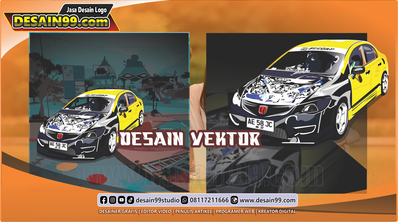 Desain Vektor Gambar Mobil Sedan