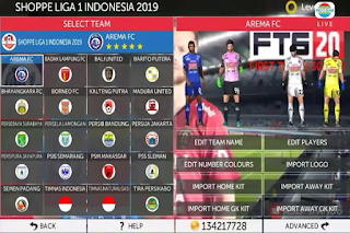 Download Game Android FTS 2020 MOD Shopee Liga 1 Indonesia