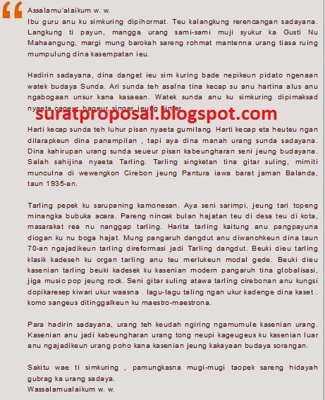 Contoh Naskah Pidato Bahasa Sunda Tema Kebudayaan - Contoh 