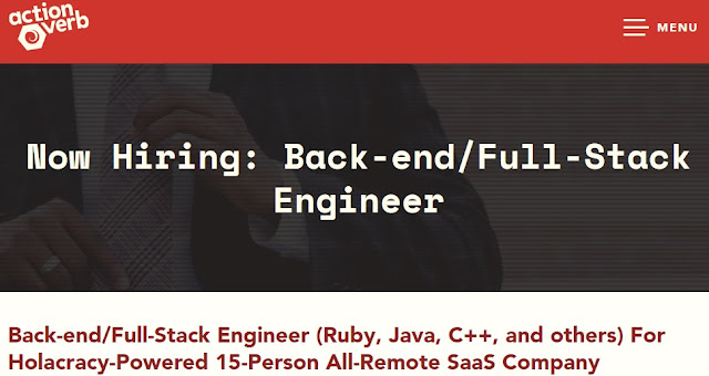 Action Verb, Back-end/Full-Stack Engineer (Ruby, Java, C++, and others) For Holacracy-Powered 15-Person All-Remote SaaS Company