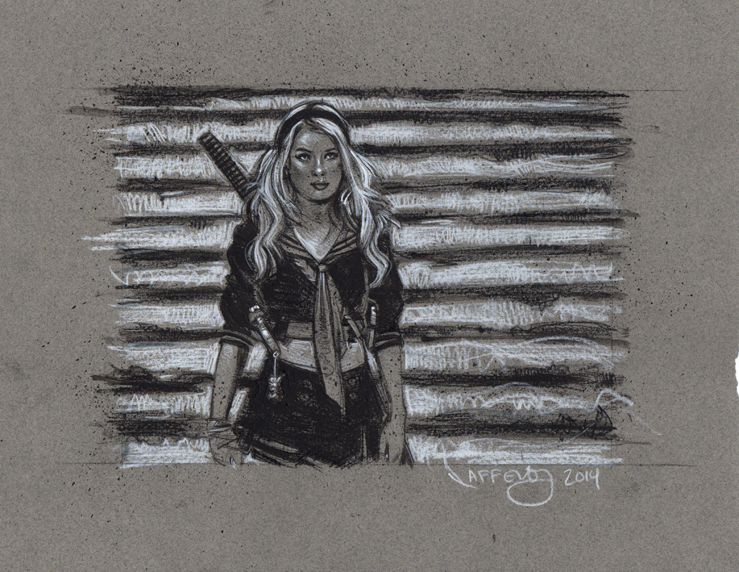 Emily Browning, Sucker Punch, Artwork is Copyright © 2014 Jeff Lafferty