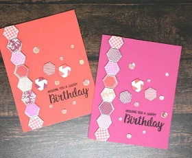 Sunny Studio Stamps: Quilted Hexagons cards by Ashlyn D