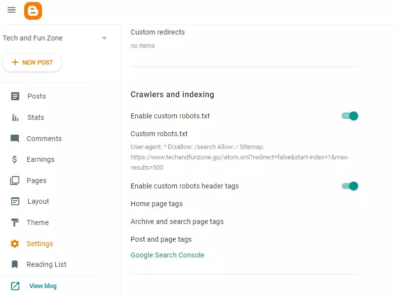How to index blogger Post on Search Console?