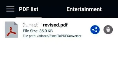 Converted Excel File to PDF File