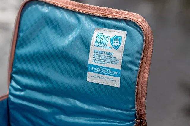 Inside of lunch bag showing Blue IQ lining