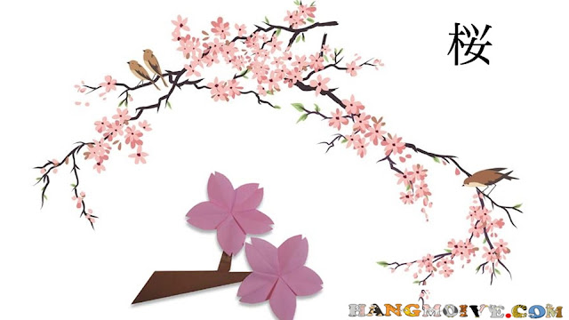 Cách gấp, xếp cành, bông hoa anh đào bằng giấy origami - How to make a paper Cherry Tree